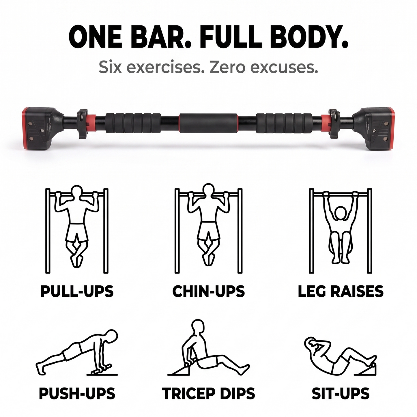 FlashGym™ Multi-Workout Doorway Bar
